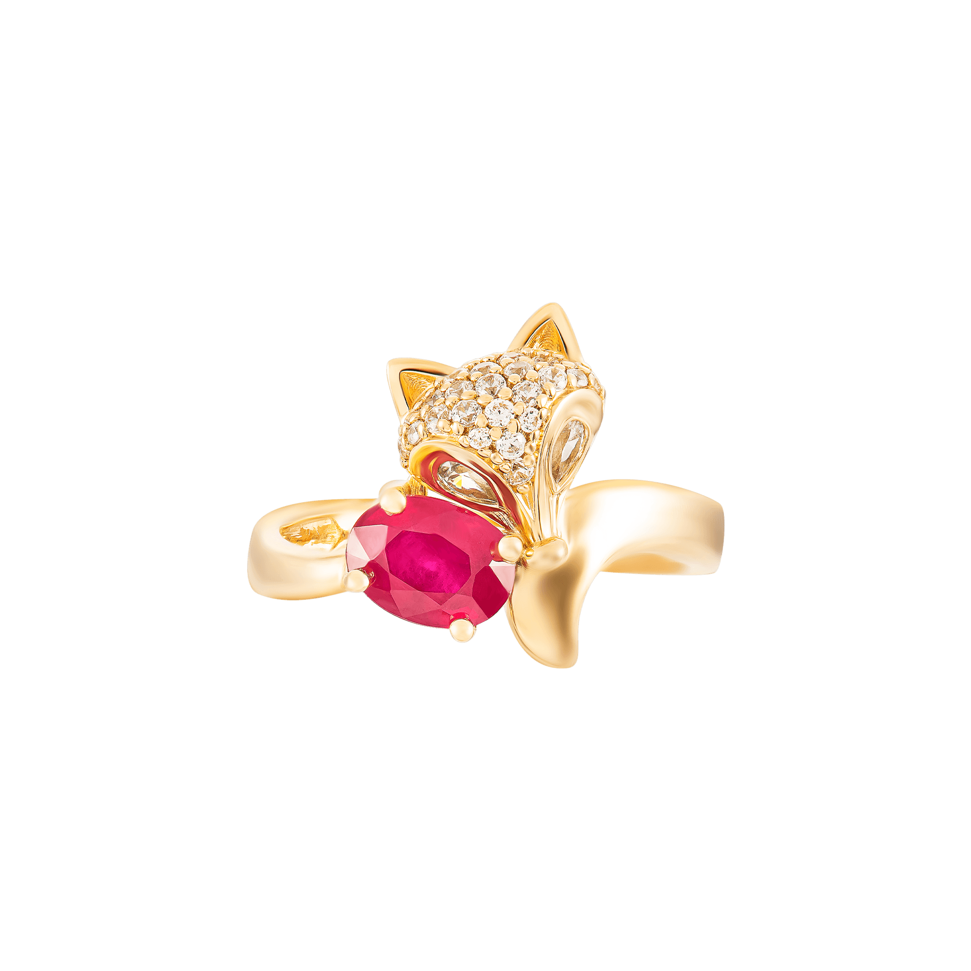 Nhẫn vàng 18k đính đá ruby pnj rbxmy001024