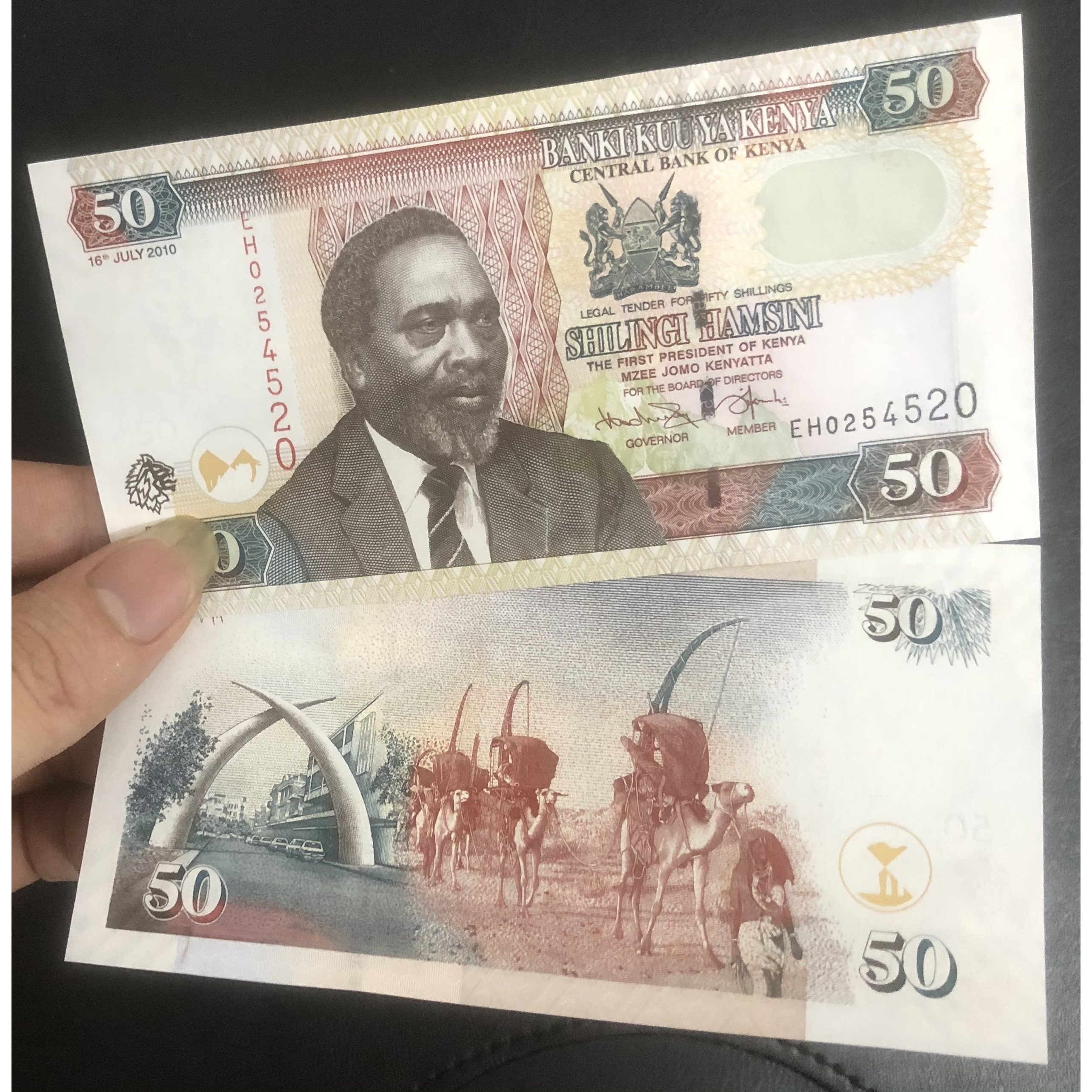 Mua Tiền Kenya, mệnh giá 50 Shillig, mới cứng, tặng kèm bao nilong bảo quản  | Tiki